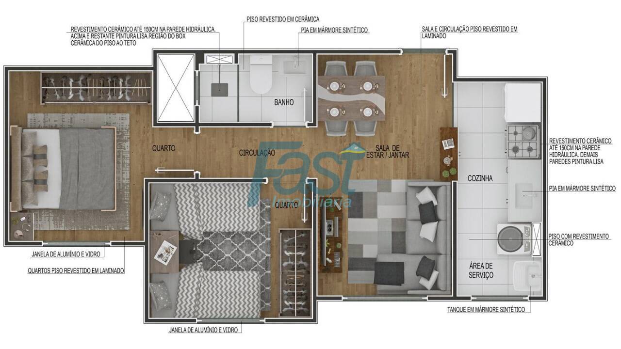 Apartamento à venda com 2 quartos, 42m² - Foto 8