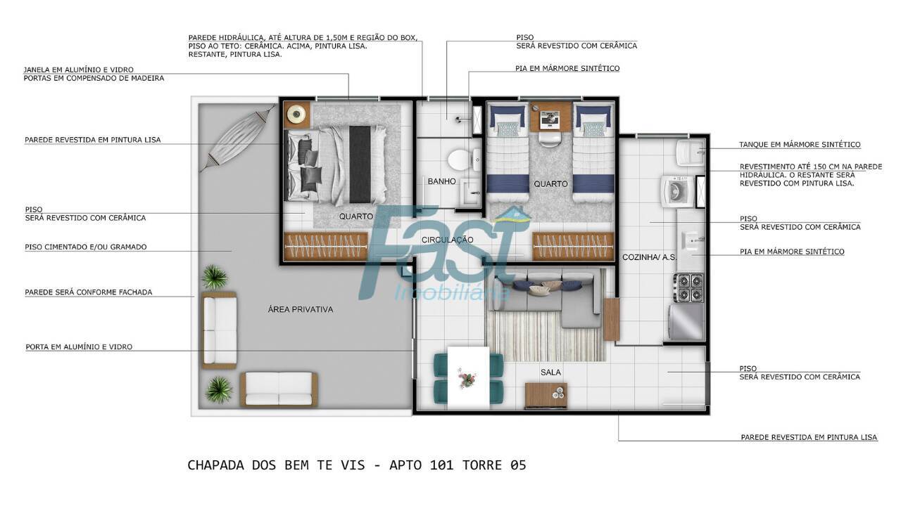 Apartamento à venda com 2 quartos, 39m² - Foto 8