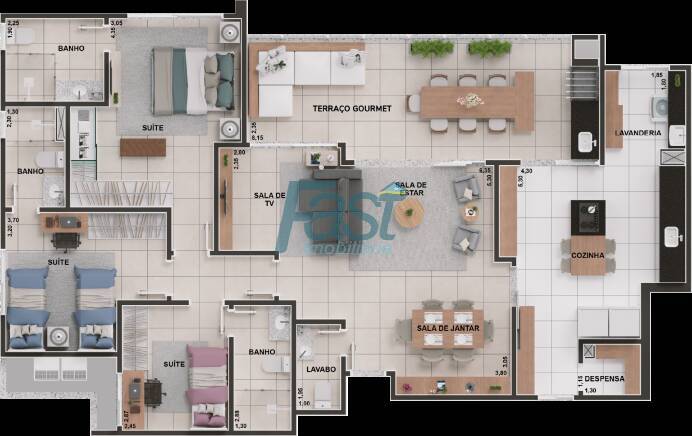 Apartamento à venda com 3 quartos, 171m² - Foto 7